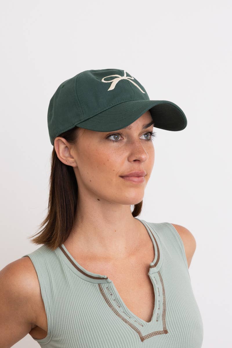 Bow Embroidered Baseball Cap - Basic Bee