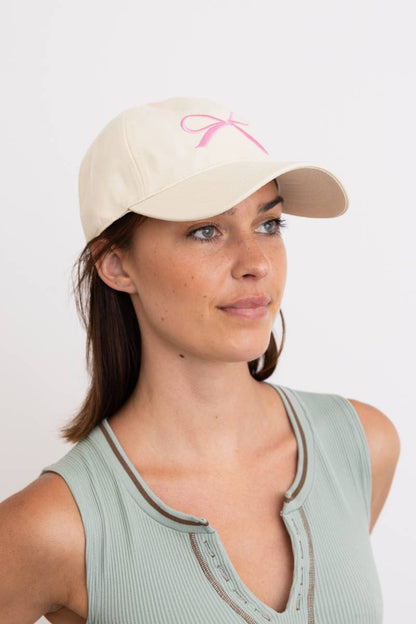 Bow Embroidered Baseball Cap - Basic Bee