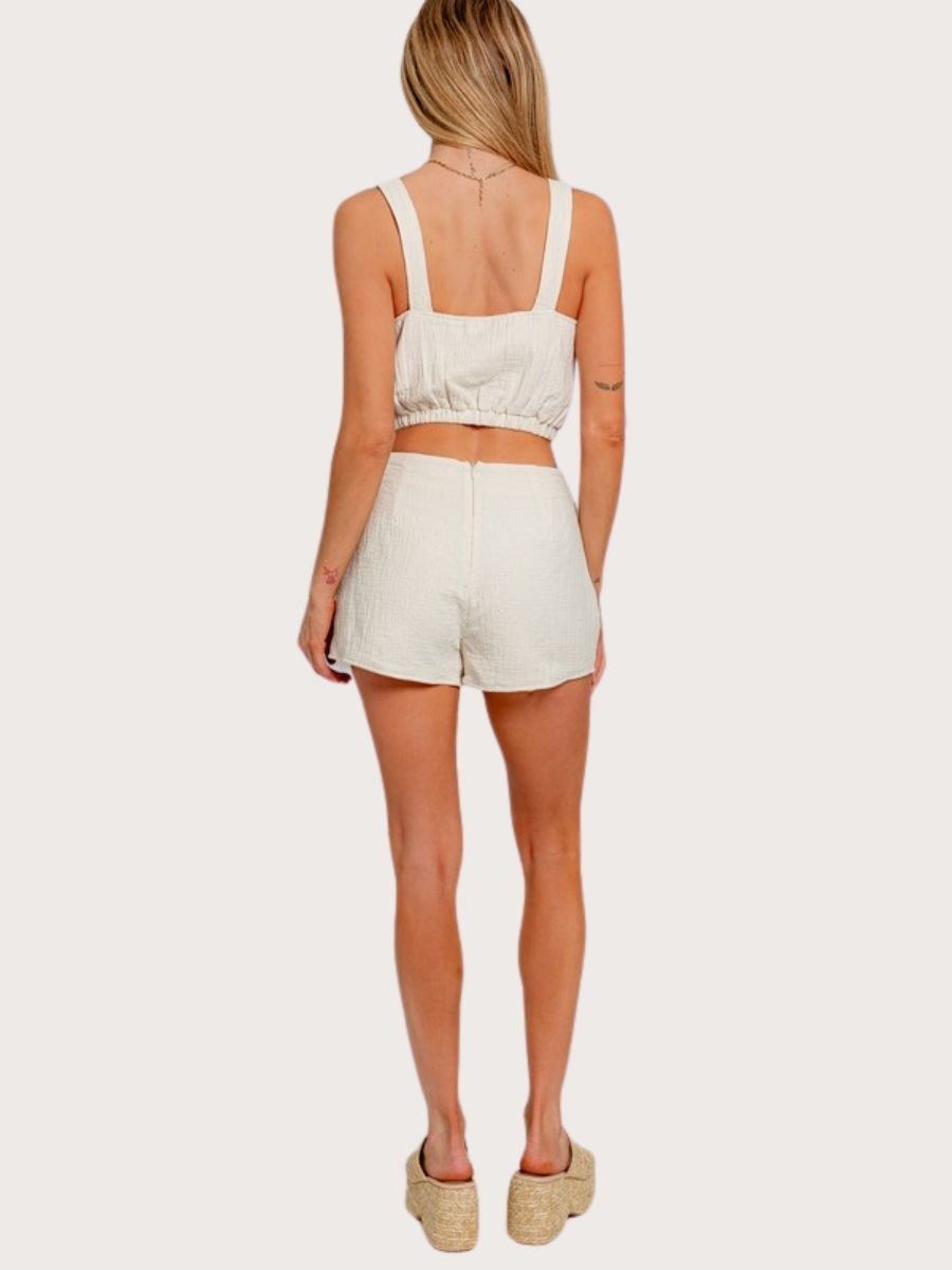 Button Detail Shorts - Basic Bee