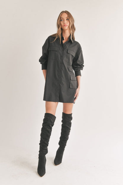 Button Down Tunic Shirt - Basic Bee