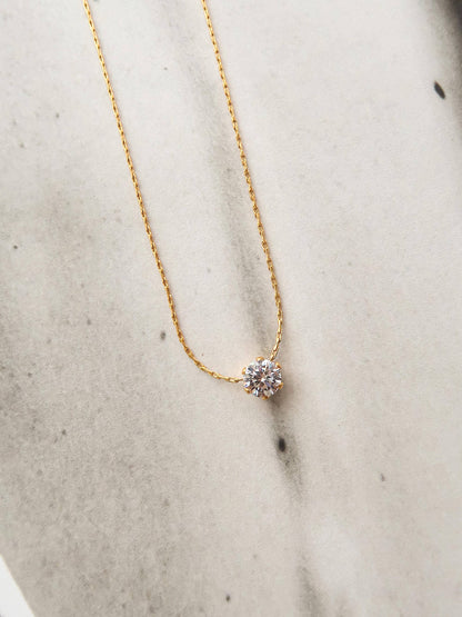 Ciara 18K Non-Tarnish Petite Round CZ Necklace