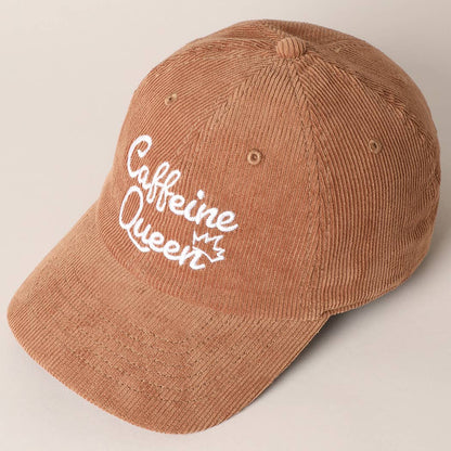 Caffeine Queen Corduroy Cap - Basic Bee