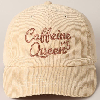 Caffeine Queen Corduroy Cap - Basic Bee