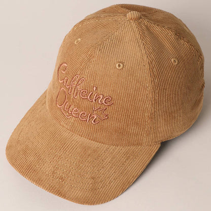 Caffeine Queen Corduroy Cap - Basic Bee