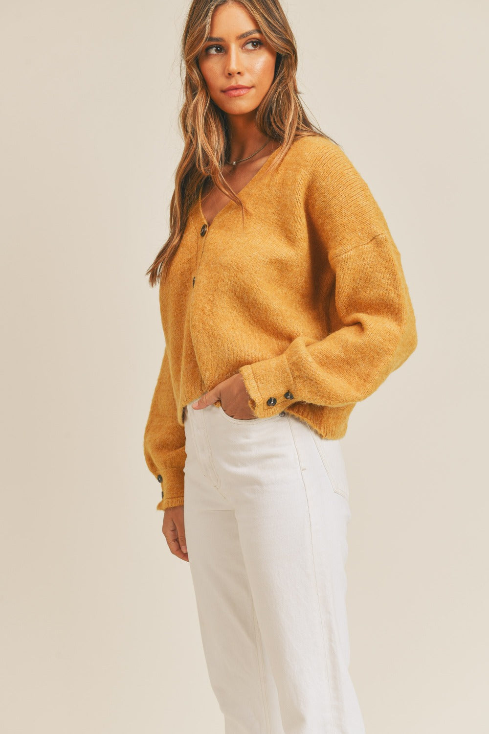 Colonel Mustard Button Down Sweater