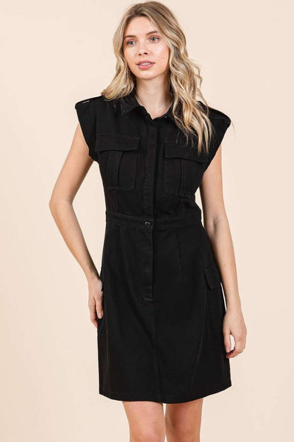 Cargo Button Mini Dress