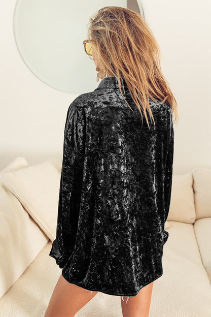 Button Up Velvet Shirt