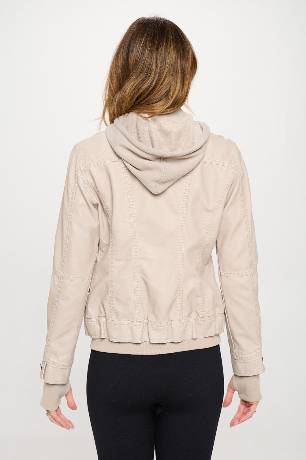 Double Zip Hooded Long Sleeve Jacket