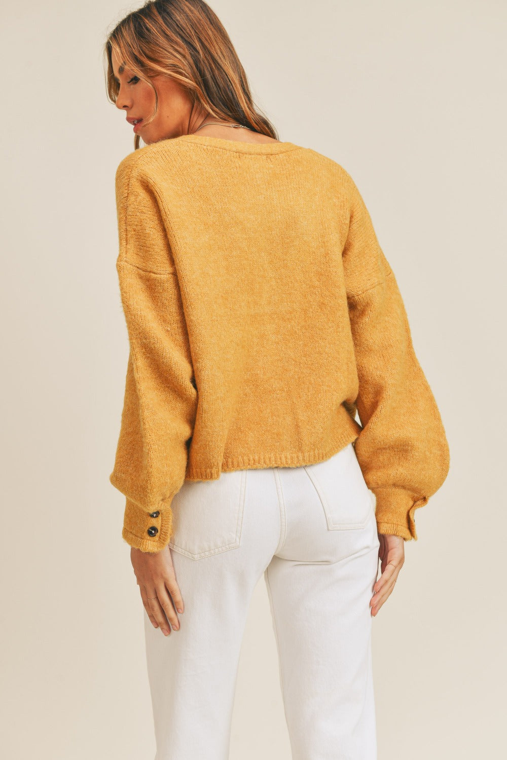 Colonel Mustard Button Down Sweater