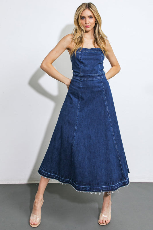 Here Goes Nothing Denim Midi